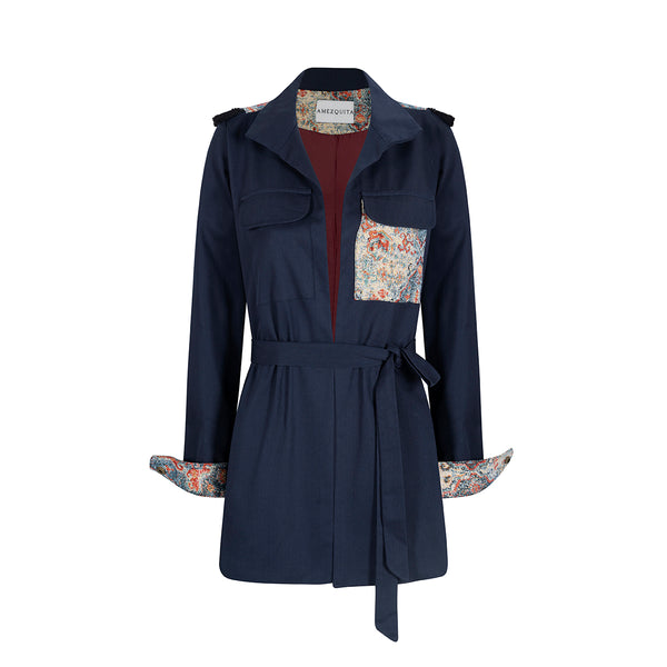 Chaqueta safari navy Leticia