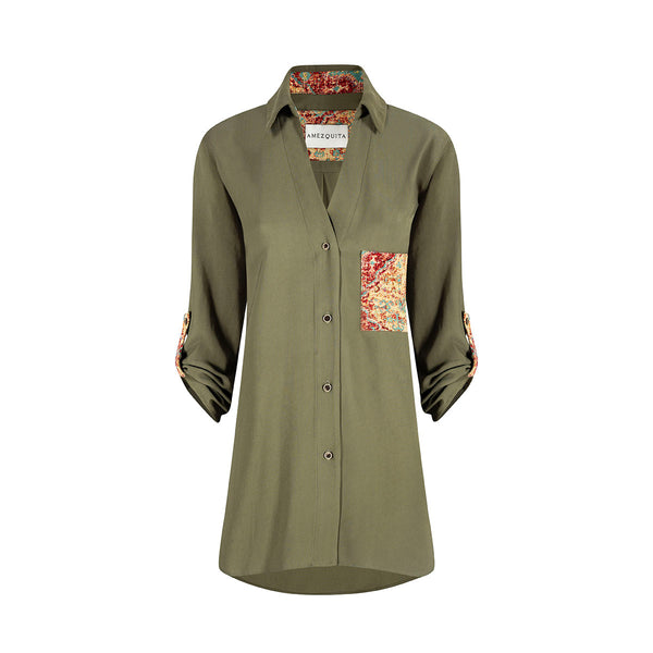 Camisa larga olive Lili